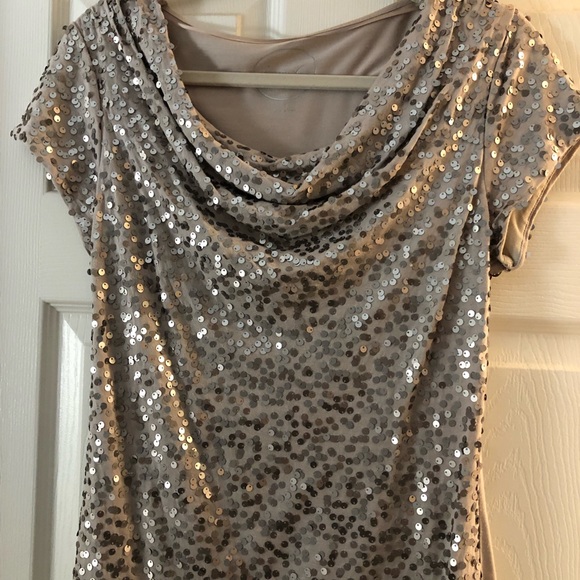 Beautiful Taupe dressy top by INC Size Small - Picture 1 of 4